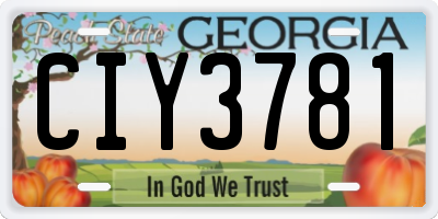 GA license plate CIY3781