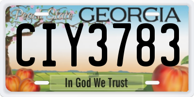 GA license plate CIY3783
