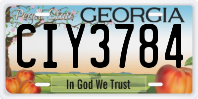 GA license plate CIY3784