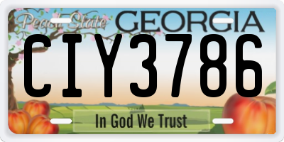 GA license plate CIY3786