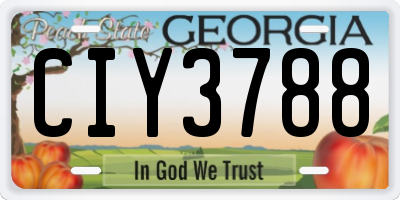 GA license plate CIY3788