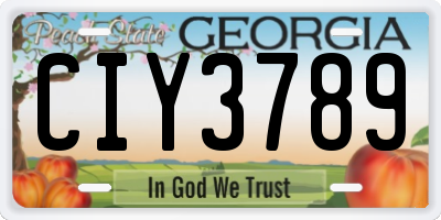 GA license plate CIY3789