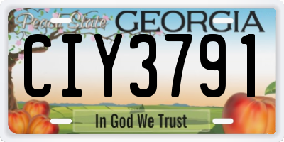 GA license plate CIY3791
