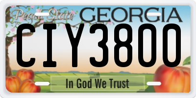 GA license plate CIY3800