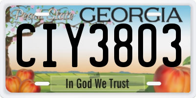 GA license plate CIY3803