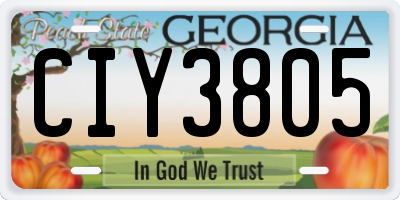 GA license plate CIY3805