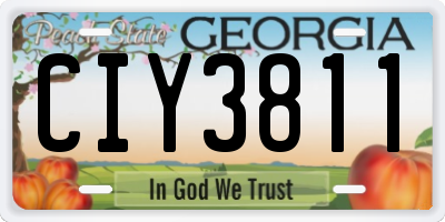 GA license plate CIY3811