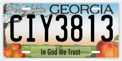 GA license plate CIY3813