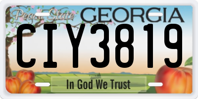 GA license plate CIY3819