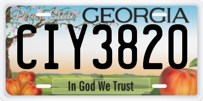 GA license plate CIY3820
