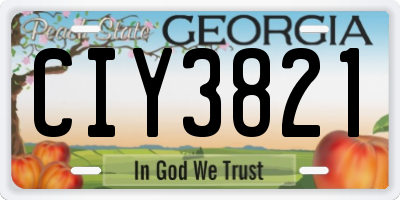 GA license plate CIY3821