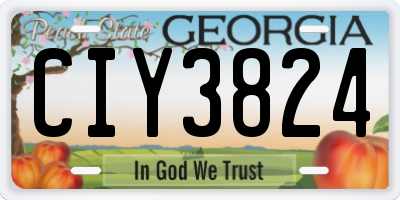 GA license plate CIY3824