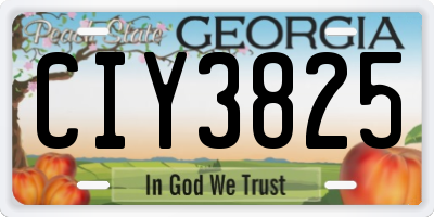 GA license plate CIY3825