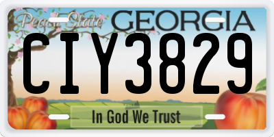 GA license plate CIY3829