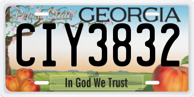 GA license plate CIY3832