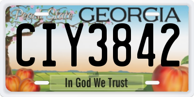 GA license plate CIY3842