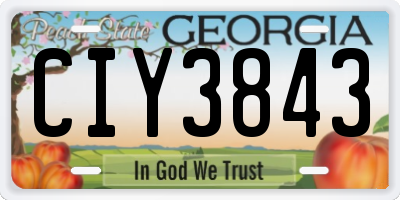 GA license plate CIY3843
