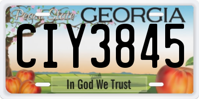 GA license plate CIY3845