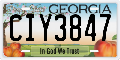 GA license plate CIY3847