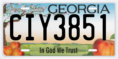 GA license plate CIY3851