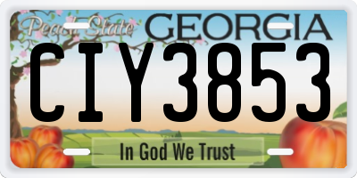 GA license plate CIY3853