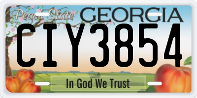 GA license plate CIY3854