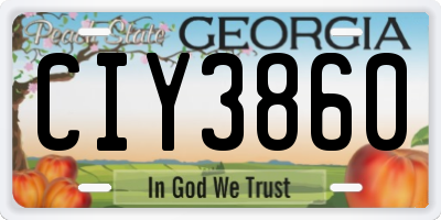 GA license plate CIY3860