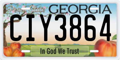 GA license plate CIY3864