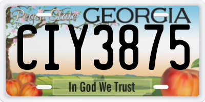 GA license plate CIY3875