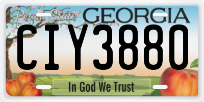 GA license plate CIY3880
