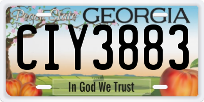 GA license plate CIY3883