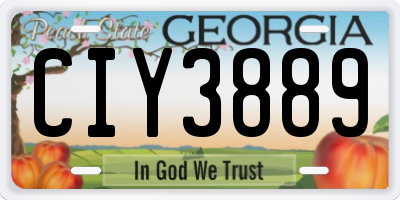 GA license plate CIY3889