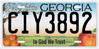 GA license plate CIY3892