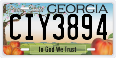GA license plate CIY3894