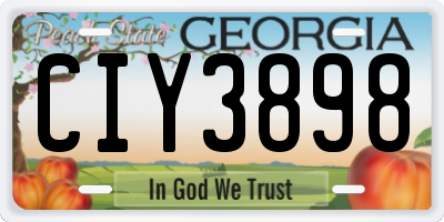 GA license plate CIY3898