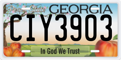 GA license plate CIY3903