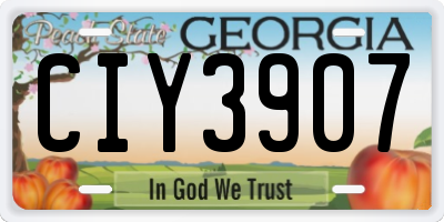 GA license plate CIY3907