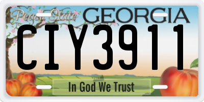 GA license plate CIY3911