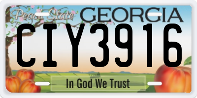 GA license plate CIY3916