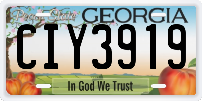 GA license plate CIY3919