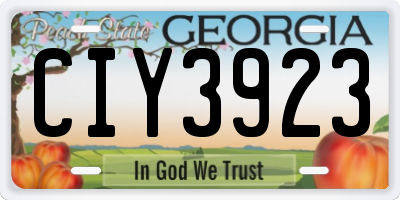 GA license plate CIY3923