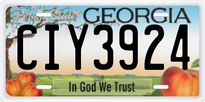 GA license plate CIY3924
