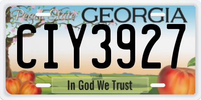 GA license plate CIY3927