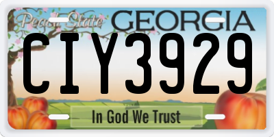 GA license plate CIY3929