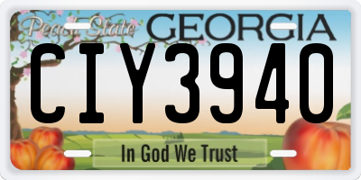 GA license plate CIY3940