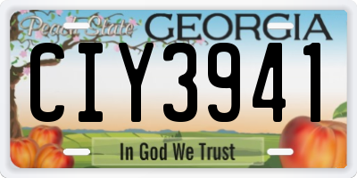 GA license plate CIY3941