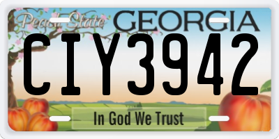 GA license plate CIY3942