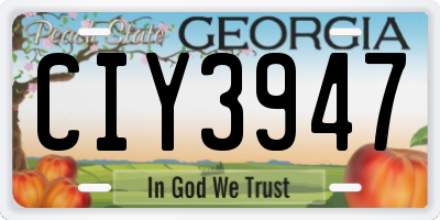GA license plate CIY3947