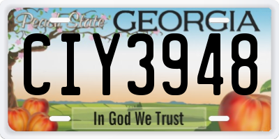 GA license plate CIY3948