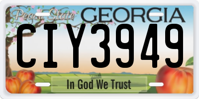 GA license plate CIY3949